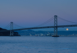 full moon & Bay Bridge
